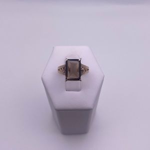 14k yellow gold smoky quartz ring